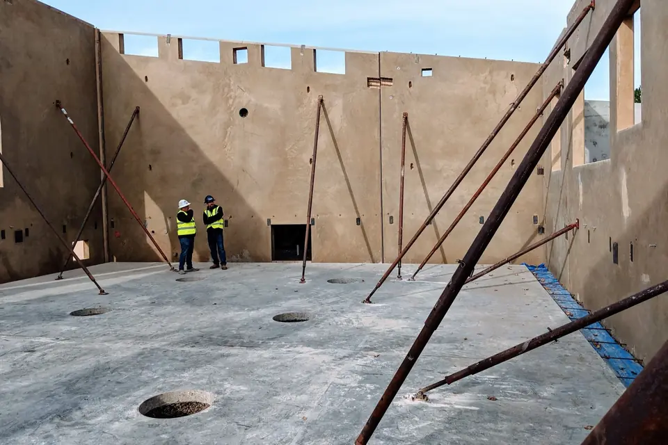 Crew on a commercial construction site